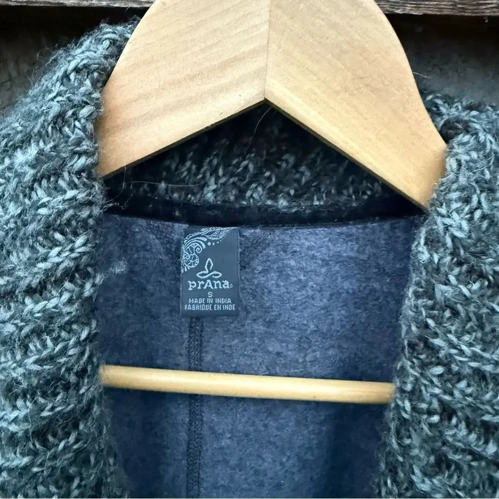Prana Demure Gray Open Front Cardigan Sweater Small